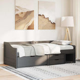 Day Bed with 3 Drawers without Mattress IRUN Black 90x200 cm 3314684