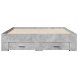 Bed Frame with Drawers without Mattress Concrete Grey 135x190 cm Double 3280408