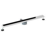 Shower Drain Glass Cover with 360&deg Siphon Black 100 cm 42015978