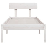 Bed Frame without Mattress White Solid Wood Pine Single 810113