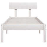 Bed Frame without Mattress White Solid Wood Pine Single 810113