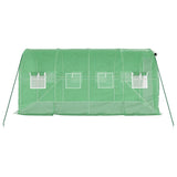ZNTS Home & Garden > Lawn & Garden > Gardening > Greenhouses VIDAXL GREENHOUSE WITH STEEL FRAME GREEN 8 M² 4X2X2 M