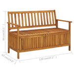 ZNTS Garden Storage Bench 120 cm Solid Acacia Wood 310279