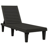 Sun Lounger Black Polypropylene Standard Adjustable Armrests 364146