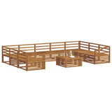 Outdoor Sofa Set 10 pcs Natural Solid Acacia Wood 3374184
