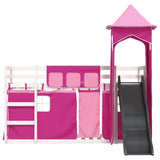 Bunk Bed without Mattress with Slide and Curtains Pink 80x200 cm 3284202