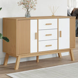 Sideboard OLDEN White and Brown 114x43x73.5cm Solid Wood Pine 358599