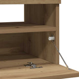 TV Cabinet with LED Lights Artisian Oak 100x35x40 cm Engineered Wood 856356