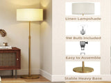 Floor Lamp with Remote, Height Standing Lamp with Linen Shade, Dimmable with 3000K-6000K T3398P425154