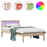 Bed Frame with Headboard Brown 90 x 200 cm Solid Pine Wood 872836