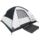 Camping Tent Dome 4-Person White Blackout Fabric Waterproof 94702