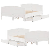 Bed Frame without Mattress White 135x190 cm Double Solid Wood Pine 3301798