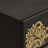 Bedside Cabinet with Door with Drawer Black 50 x 33 x 60 cm 4018816