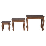Nesting Table 3 pcs Brown Solid Mahogany wood 42012410