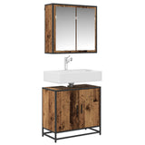 Bathroom Furniture Set with Door 2 pcs Old Wood Engineered Wood 3402468