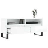 TV Cabinet High Gloss White 100x34.5x44.5 cm Engineered Wood 831246