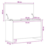 Storage Chest Concrete Grey 80 x 40 x 50 cm Engineered Wood 8011262