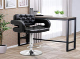 PU Leather Upholstered Swivel Bar Stool, Height Adjustable with Back, Armrest, Footrest, Black T3398P328151