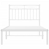 Metal Bed Frame without Mattress with Headboard White 90x190cm 373732