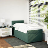 Box Spring Bed with Mattress Dark Green 100x200 cm Velvet 3286231