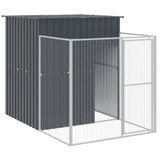 Dog House with Run Anthracite 165x863x181 cm Galvanised Steel 3189101