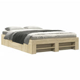 Bed Frame without Mattress Sonoma Oak 140x190 cm Engineered Wood 3295501
