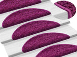 Stair Mats 10 pcs 56x17x3 cm Violet Half Round 149793