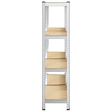 4-Layer Storage Shelves 2 pcs Silver Steel&Engineered Wood 4016933