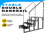 RV Step Stool, 4 Step, Hot Tub Steps with Handrail, Portable Pool, 660Lbs Heavy Duty 12781075