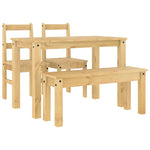 ZNTS 4 Piece Dining Set Panama Solid Wood Pine 3345167