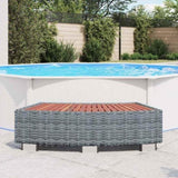 Spa Step Grey Poly Rattan 92x45x25 cm 46461