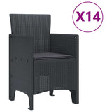 Garden Dining Set with Cushions 15 pcs Anthracite PP 3378795
