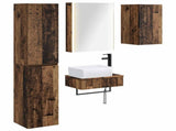 Bathroom Furniture Set 5 pcs Old Wood Engineered Wood and Glass 3407285