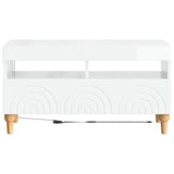 LED TV Cabinet High Gloss White Engineered Wood 896339