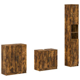 3 Piece Bathroom Cabinet Set UTRECHT Smoked Oak Engineered Wood 3417491
