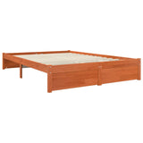 Bookcase Bed Frame Wax Brown 200 x 140 cm Solid Pine Wood 3422766