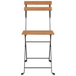 Folding Bistro Chairs 8 pcs Solid Wood Teak and Steel 3152111
