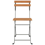Folding Bistro Chairs 8 pcs Solid Wood Teak and Steel 3152111