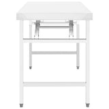 Kitchen Folding Work Table 120x60x80 cm Stainless Steel 326158