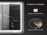 50 x 70 cm Anti-Fog LED Bathroom Mirror, with Bluetooth and Clock - Silver Tone T3398P328148
