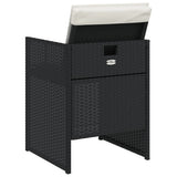 5 Piece Garden Dining Set with Cushions Black Poly Rattan 365085