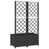 Garden Planter with Trellis Black 80x40x136 cm PP 318271