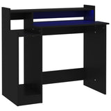 Desk with LED Lights Black 97x45x90 cm Engineered Wood 805553