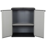 Garden Cabinet Grey and Black PVC and Polypropylene Medium 340981