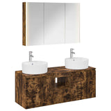 Bathroom Cabinet Set 4 pcs Smoked Oak Engineered Wood 3406467