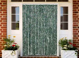 Fly Curtain Green and White 100x200 cm Chenille 377385