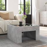 ZNTS Coffee Table with Infinity LED Concrete Grey 50x50x30 cm 847605