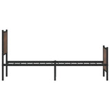 Metal Bed Frame without Mattress Brown Oak 107x203 cm 4007779
