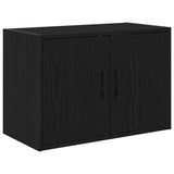 ZNTS Garage Cabinets 2 pcs Black Engineered Wood 3328306