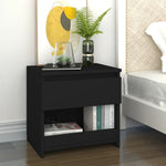 ZNTS Bedside Cabinets 2 pcs Black 40x30x39 cm Engineered Wood 803446